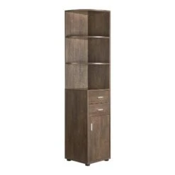 70.75" Julisse 3 Shelf Corner Bookcase - miBasics Walnut Oak -Bookshelves Sales Shop unnamed file 3691