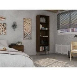 Rockefeller 5 Shelf Bookcase - Manhattan Comfort Brown 18 Rockefeller 5 Shelf Bookcase - Manhattan Comfort Brown -Bookshelves Sales Shop unnamed file 3695