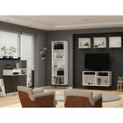 Rockefeller 5 Shelf Bookcase - Manhattan Comfort Brown 25 Rockefeller 5 Shelf Bookcase - Manhattan Comfort Brown -Bookshelves Sales Shop unnamed file 3702