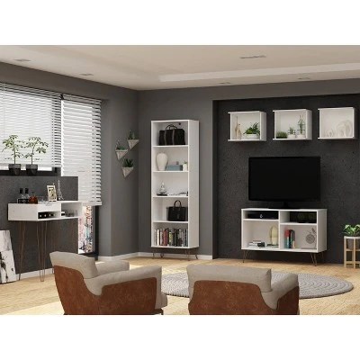 Rockefeller 5 Shelf Bookcase - Manhattan Comfort Brown 12 Rockefeller 5 Shelf Bookcase - Manhattan Comfort Brown - Image 10