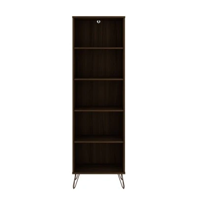 Rockefeller 5 Shelf Bookcase - Manhattan Comfort Brown 15 Rockefeller 5 Shelf Bookcase - Manhattan Comfort Brown - Image 13