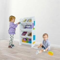 UNiPLAY Toy Organizer With 6 Removable Storage Bins and Block Play Panel, Multi-Size Bin Organizer -Bookshelves Sales Shop unnamed file 373