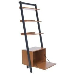 71.96" Lavina 3 Shelves and 1 Door Etagere Natural/Charcoal - Safavieh -Bookshelves Sales Shop unnamed file 3778
