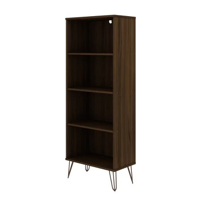 Rockefeller 4 Shelf Bookcase - Manhattan Comfort Black 6 Rockefeller 4 Shelf Bookcase - Manhattan Comfort Black - Image 4