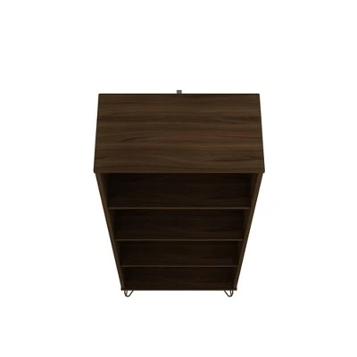 Rockefeller 4 Shelf Bookcase - Manhattan Comfort Black 8 Rockefeller 4 Shelf Bookcase - Manhattan Comfort Black - Image 6