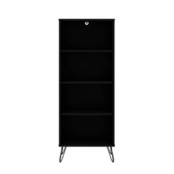 Rockefeller 4 Shelf Bookcase - Manhattan Comfort Black 25 Rockefeller 4 Shelf Bookcase - Manhattan Comfort Black -Bookshelves Sales Shop unnamed file 3824