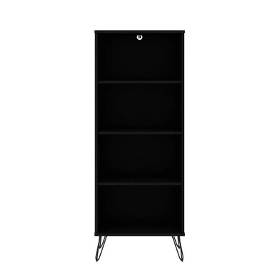 Rockefeller 4 Shelf Bookcase - Manhattan Comfort Black 13 Rockefeller 4 Shelf Bookcase - Manhattan Comfort Black - Image 11
