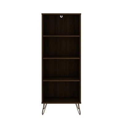 Rockefeller 4 Shelf Bookcase - Manhattan Comfort Black 14 Rockefeller 4 Shelf Bookcase - Manhattan Comfort Black - Image 12