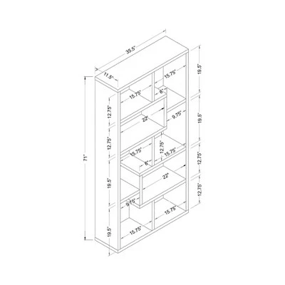 71" Highpoint Bookcase - HOMES: Inside + Out White 5 71" Highpoint Bookcase - HOMES: Inside + Out White - Image 3