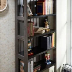 72" Kehoe Transitional Bookcase Dark Gray/Black - HOMES: Inside + Out -Bookshelves Sales Shop unnamed file 3849