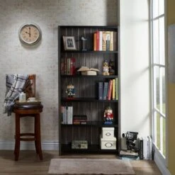 72" Kehoe Transitional Bookcase Dark Gray/Black - HOMES: Inside + Out -Bookshelves Sales Shop unnamed file 3850
