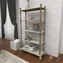 Olivia & May Farmhouse Wood Rectangle Shelving Unit White - Olivia & May -Bookshelves Sales Shop unnamed file 3867