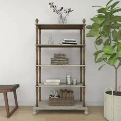 Olivia & May Farmhouse Wood Rectangle Shelving Unit White - Olivia & May -Bookshelves Sales Shop unnamed file 3876