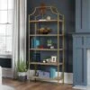70.88" 5 Shelves International Lux Metal Frame Bookcase Deco Stone - Sauder -Bookshelves Sales Shop unnamed file 3897