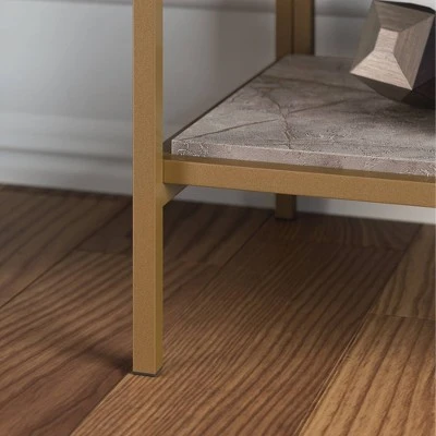 70.88" 5 Shelves International Lux Metal Frame Bookcase Deco Stone - Sauder 6 70.88" 5 Shelves International Lux Metal Frame Bookcase Deco Stone - Sauder - Image 4