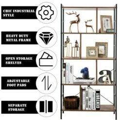 Costway 4-Tier Bookcase Industrial Bookshelf Floor Standing Storage Rack 16 Costway 4-Tier Bookcase Industrial Bookshelf Floor Standing Storage Rack -Bookshelves Sales Shop unnamed file 395