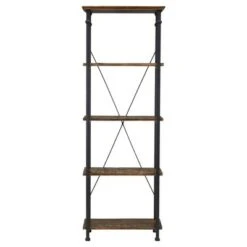 Ronay Rustic Industrial Etagere Bookshelf - Inspire Q Oak