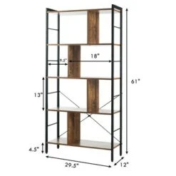 Costway 4-Tier Bookcase Industrial Bookshelf Floor Standing Storage Rack 19 Costway 4-Tier Bookcase Industrial Bookshelf Floor Standing Storage Rack -Bookshelves Sales Shop unnamed file 398