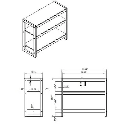 29.5" Sierah Low Bookcase - Linon Black/walnut 10 29.5" Sierah Low Bookcase - Linon Black/walnut - Image 8