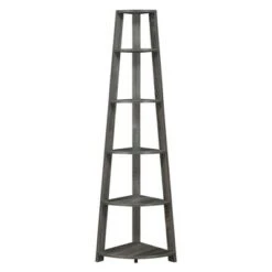 Breighton Home Newport 5 Tier Corner Bookshelf - Johar Furniture Gray -Bookshelves Sales Shop unnamed file 4005