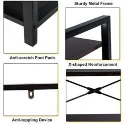 Costway 4-Tier Bookshelf Industrial Bookcase Diaplay Shelf Storage Rack Rustic BrownBlack -Bookshelves Sales Shop unnamed file 401