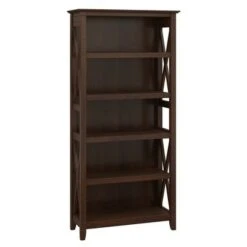 5 Shelf Key West Bookcase - Bush Furniture Pure White Oak -Bookshelves Sales Shop unnamed file 4036