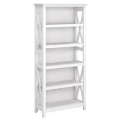 5 Shelf Key West Bookcase - Bush Furniture Pure White Oak -Bookshelves Sales Shop unnamed file 4037