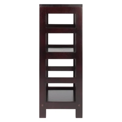 29.21" 2 Tier Leo Shelf Storage or Bookshelf Narrow Espresso Finish - Winsome 4 29.21" 2 Tier Leo Shelf Storage or Bookshelf Narrow Espresso Finish - Winsome - Image 2