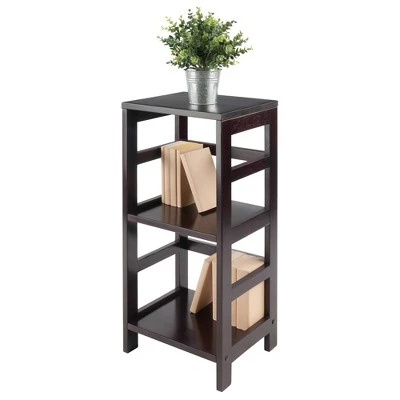 29.21" 2 Tier Leo Shelf Storage or Bookshelf Narrow Espresso Finish - Winsome 7 29.21" 2 Tier Leo Shelf Storage or Bookshelf Narrow Espresso Finish - Winsome - Image 5