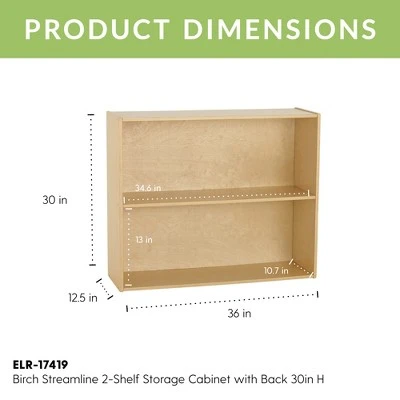 ECR4Kids Birch Streamline 2-Shelf Storage Cabinet with Back 4 ECR4Kids Birch Streamline 2-Shelf Storage Cabinet with Back - Image 2