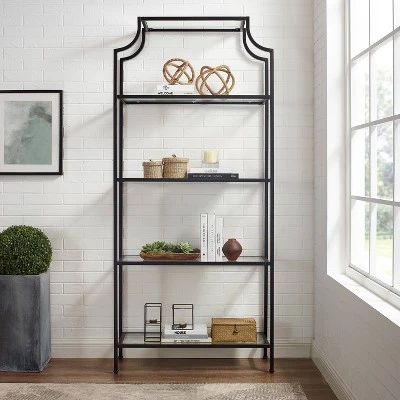 80" Aimee Glass Etagere Oil Rubbed Bronze - Crosley 4 80" Aimee Glass Etagere Oil Rubbed Bronze - Crosley - Image 2