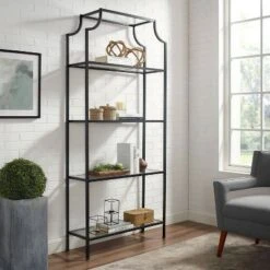 80" Aimee Glass Etagere Oil Rubbed Bronze - Crosley 9 80" Aimee Glass Etagere Oil Rubbed Bronze - Crosley -Bookshelves Sales Shop unnamed file 4073