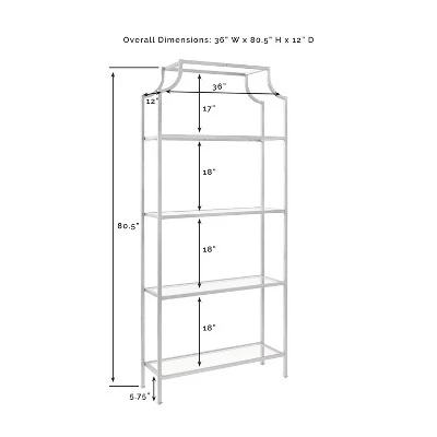 80" Aimee Glass Etagere Oil Rubbed Bronze - Crosley 7 80" Aimee Glass Etagere Oil Rubbed Bronze - Crosley - Image 5