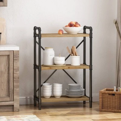 Honeysuckle Industrial Three Shelf Bookcase - Christopher Knight Home Gray/pewter Finish 3 Honeysuckle Industrial Three Shelf Bookcase - Christopher Knight Home Gray/pewter Finish