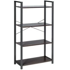 Costway 4-Tier Bookshelf Industrial Bookcase Diaplay Shelf Storage Rack Rustic BrownBlack -Bookshelves Sales Shop unnamed file 408