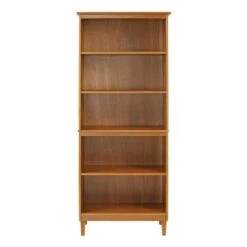 70" Murray High Rise Solid Wood Bookcase - Saracina Home White