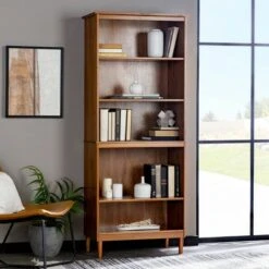 70" Murray High Rise Solid Wood Bookcase - Saracina Home White -Bookshelves Sales Shop unnamed file 4095