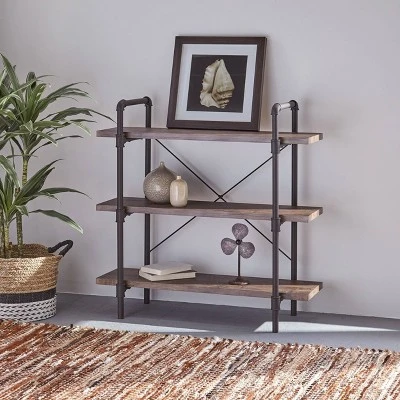 41.75" Indiana Industrial 3-Tier Shelf Dark Brown - Christopher Knight Home 3 41.75" Indiana Industrial 3-Tier Shelf Dark Brown - Christopher Knight Home