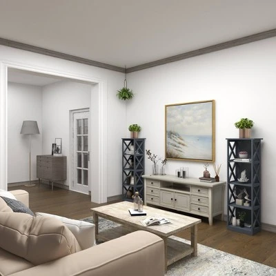 Contemporary 4 Tier Wooden Shelf - Olivia & May Gray 14 Contemporary 4 Tier Wooden Shelf - Olivia & May Gray - Image 12