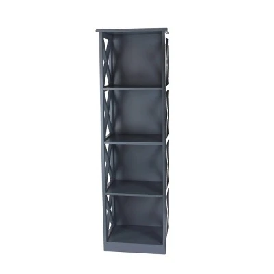 Contemporary 4 Tier Wooden Shelf - Olivia & May Gray 17 Contemporary 4 Tier Wooden Shelf - Olivia & May Gray - Image 15