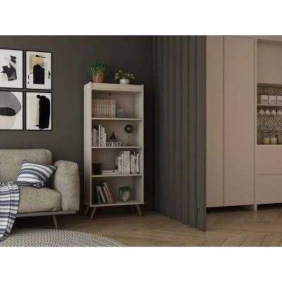 Hampton 4 Shelf Bookcase - Manhattan Comfort Black 5 Hampton 4 Shelf Bookcase - Manhattan Comfort Black - Image 3