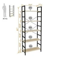 Bestier 5 Tier Adjustable Multifunctional Storage Display Bookcase 26 Inch