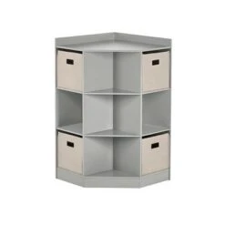 5pc Kids' Corner Cabinet Set with 4 Bins Set - RiverRidge Home Gray/turquoise/aqua -Bookshelves Sales Shop unnamed file 4206