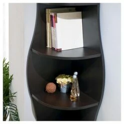 70.8" Ronni Contemporary 5 Shelf Corner Bookcase Walnut - HOMES: Inside + Out -Bookshelves Sales Shop unnamed file 4240
