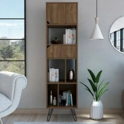 67" Aster 3 Tier Shelf Bookcase Walnut - RST Brands