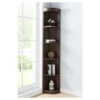77" Pella Contemporary Corner Display Shelf Dark Walnut - HOMES: Inside + Out -Bookshelves Sales Shop unnamed file 4280