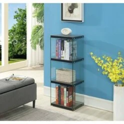 40.75" SoHo 4 Tier Tower Bookcase Weathered - Breighton Home Gray