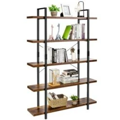 Costway 5-Tier Bookshelf Industrial Bookcase Open Storage Shelf Display Rack -Bookshelves Sales Shop unnamed file 431