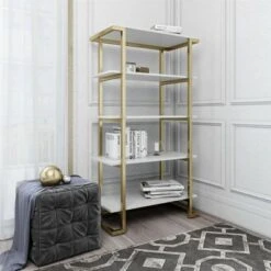 55.51" Camila 5 Shelf Bookcase White - CosmoLiving by Cosmopolitan -Bookshelves Sales Shop unnamed file 4321