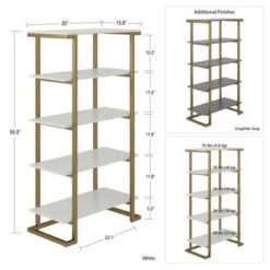 55.51" Camila 5 Shelf Bookcase White - CosmoLiving by Cosmopolitan -Bookshelves Sales Shop unnamed file 4323